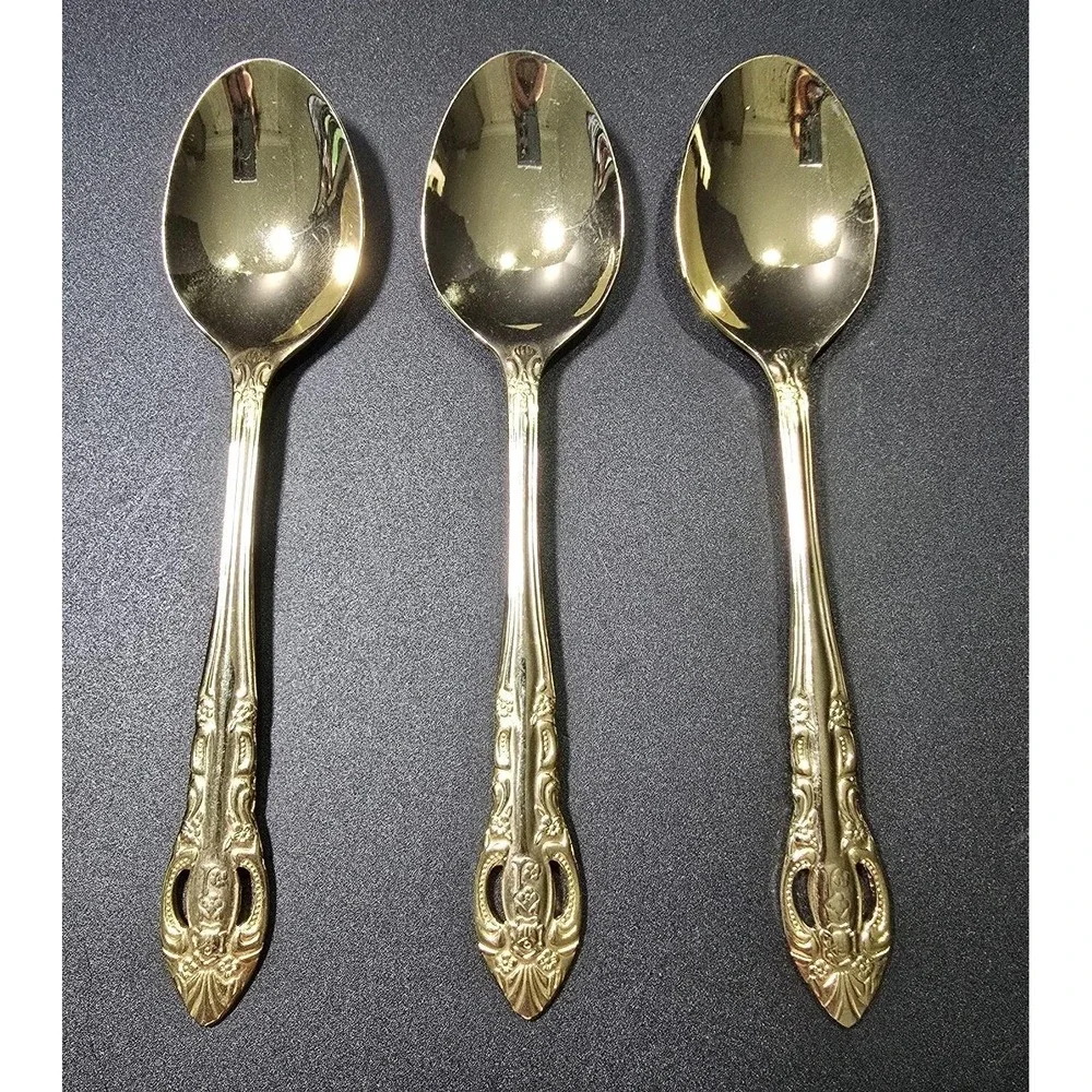 Vintage Gold Plated Hampton Silversmith Gold Plated TBSP/ Oval Soup Spoons...